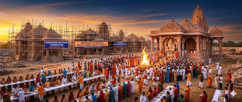 Observe Narasimha Jayanti 2026 on April 30. Specifically, learn the shubh muhurat, puja rituals, and the power of Temple Building Donation on this sacred day.