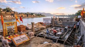 Inside Shani Temple Construction Maheshwar: Status & Land Seva